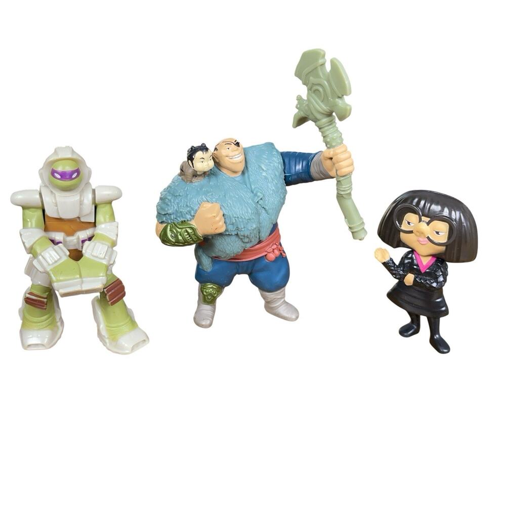 Mcdonalds Edna 2021 Raya Last Dragon 2020, Donatello 2016 Mini Action Figures